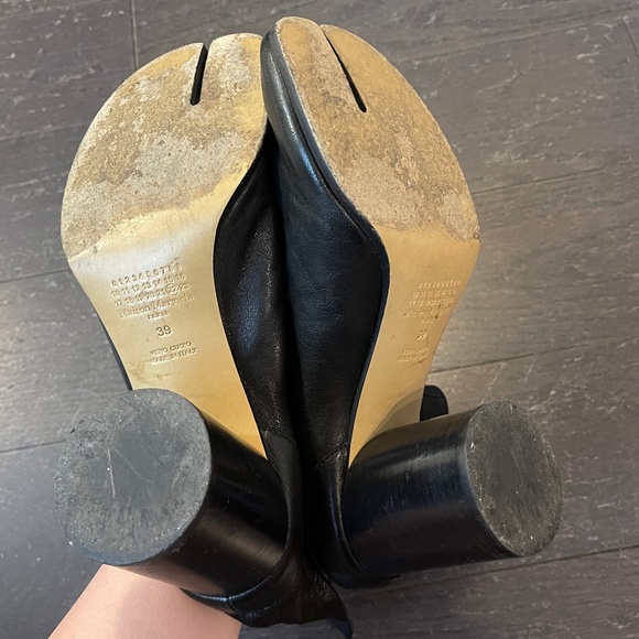 MAISON MARGIELA Black Tabi leather Ankle Heel Boots size 39 - Picture 10 of 15